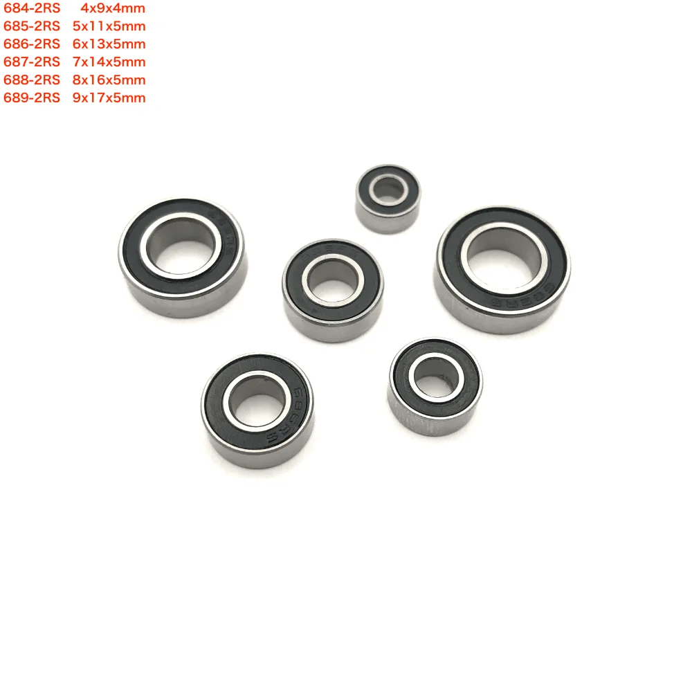 10-20pc/Lot 684-2RS, 685-2RS, 686-2RS, 687-2RS, 688-2RS, 689-2RS RS Thin Wall Deep Groove Ball Miniature Bearing 3D Printer Part