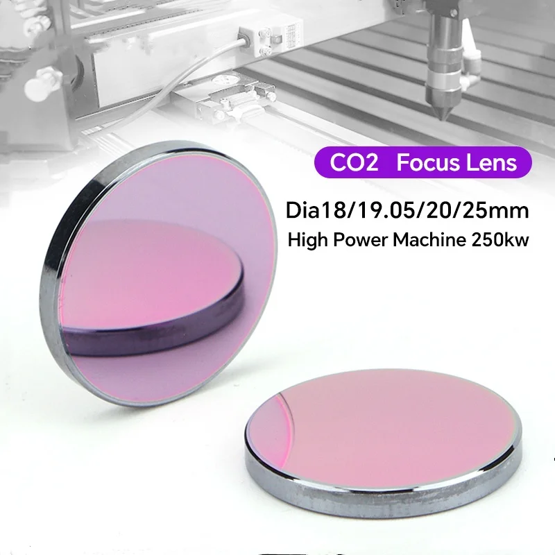 Co2 Laser Focus Lens Dia.18/19.05/20/25mm FL38.1/50.8/63.5/76.2/101.6mm for High Power CO2 Laser Engraving Cutting Machine