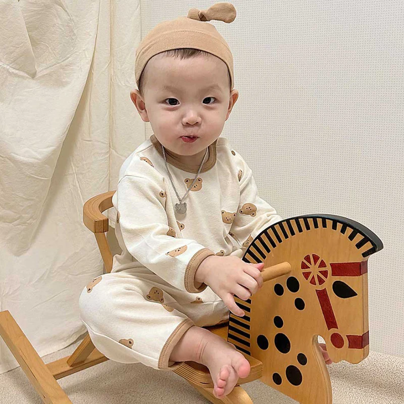 2Pcs Autumn Baby Clothes Set Bear Bunny Toddler Tops Pants Home Kids Loungewear Baby Outfit Suit Children Boys Girls Clothing