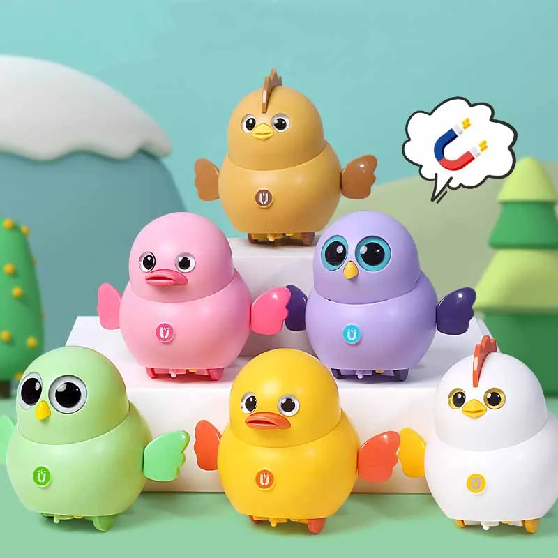 Electric Magnetic Rocking Cartoon Cute Chick Toys Magnetic Adsorption Rocking Walking Small Animal Baby Educational Toys