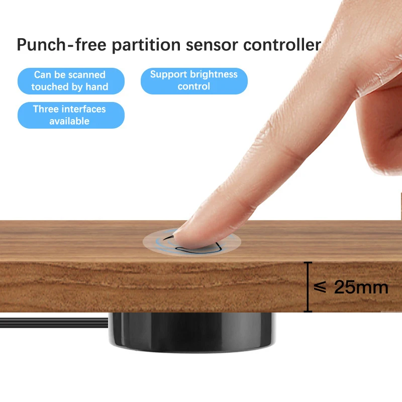 DC 12V -24V Wood Panel Touch Switch Sweep Dimmer Sensor Penetrating LED Dimmable Touch Sensing Hidden for Wood Home Lighting