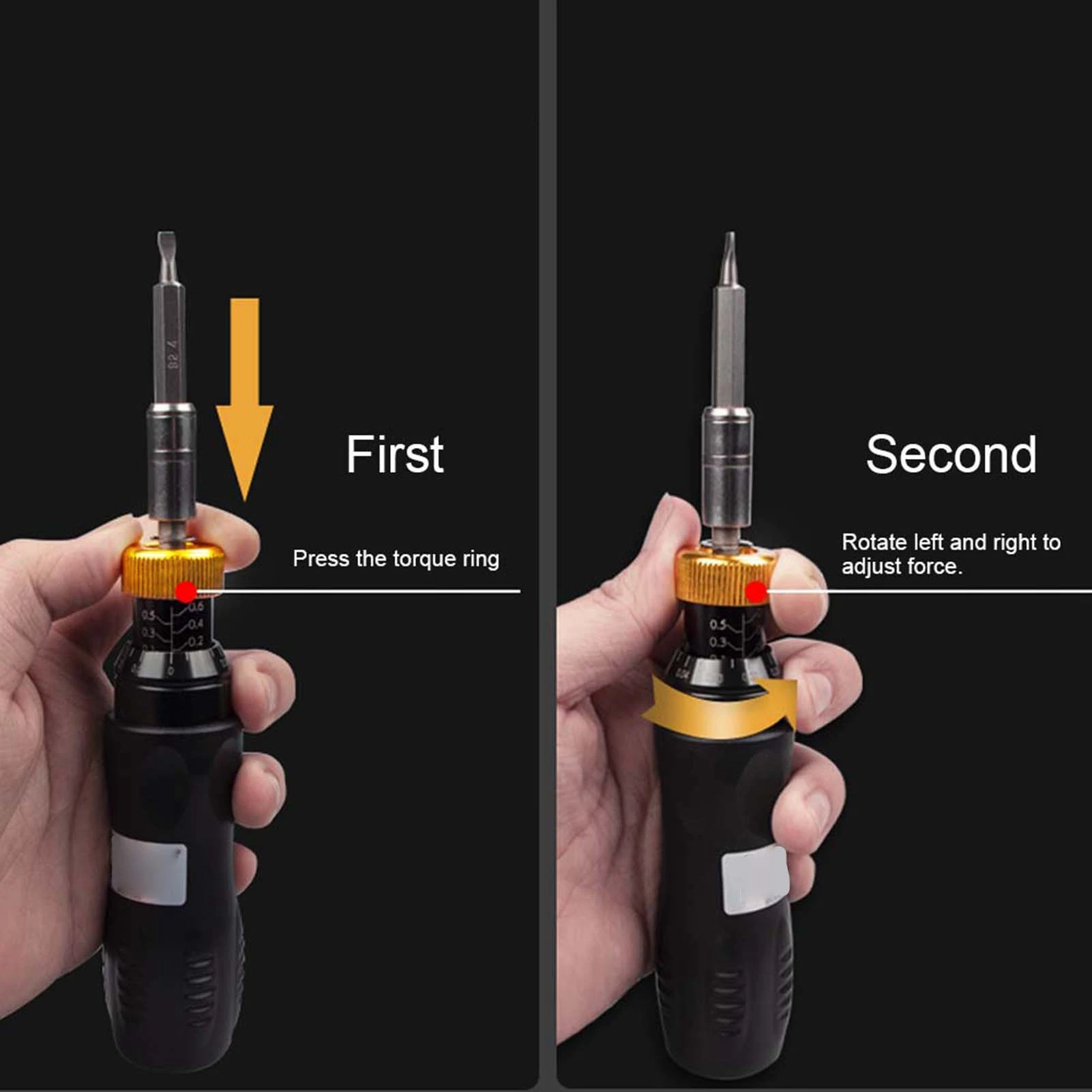 Alloy High Precision Maintenance Tool 1‑6 (N.m) Handheld Adjustable Torque Screwdriver with Bit