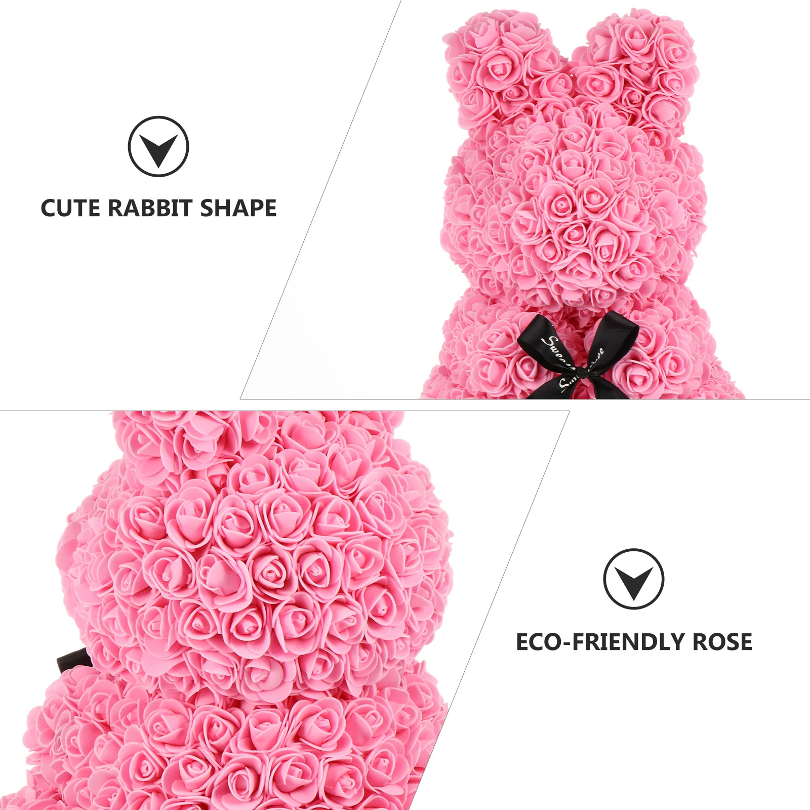 

Foam Rose Ornament Rabbit Decor Desktop Statues Home Christmas Material Photography Prop Gift
