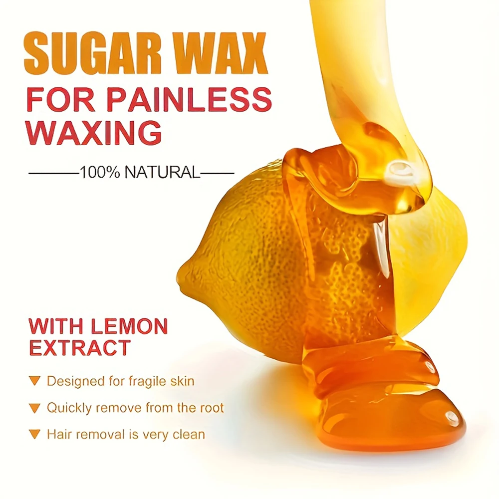 Viilife Sugaring Gula Dingin 120G Kit Alami Tanpa Rasa Sakit untuk Lengan Kaki Wajah Ketiak Penghilang Rambut Lilin Penghilang Rambut