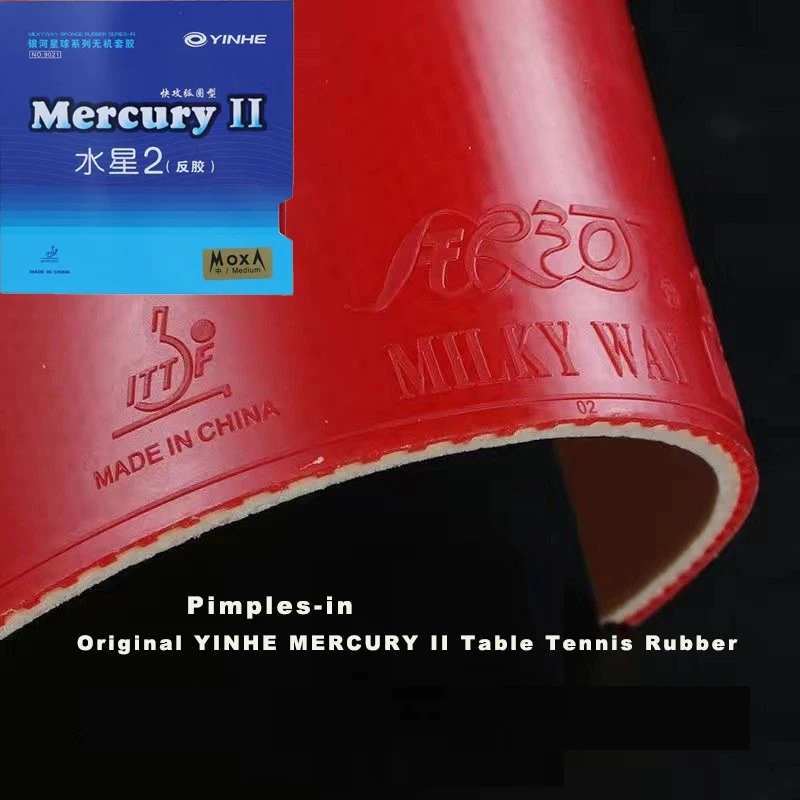 기존 YINHE Mercury 2 탁구 고무 시트 빠른 공격/루프를 위한 Pimples-in 탁구 고무 효과적이고 강력함
