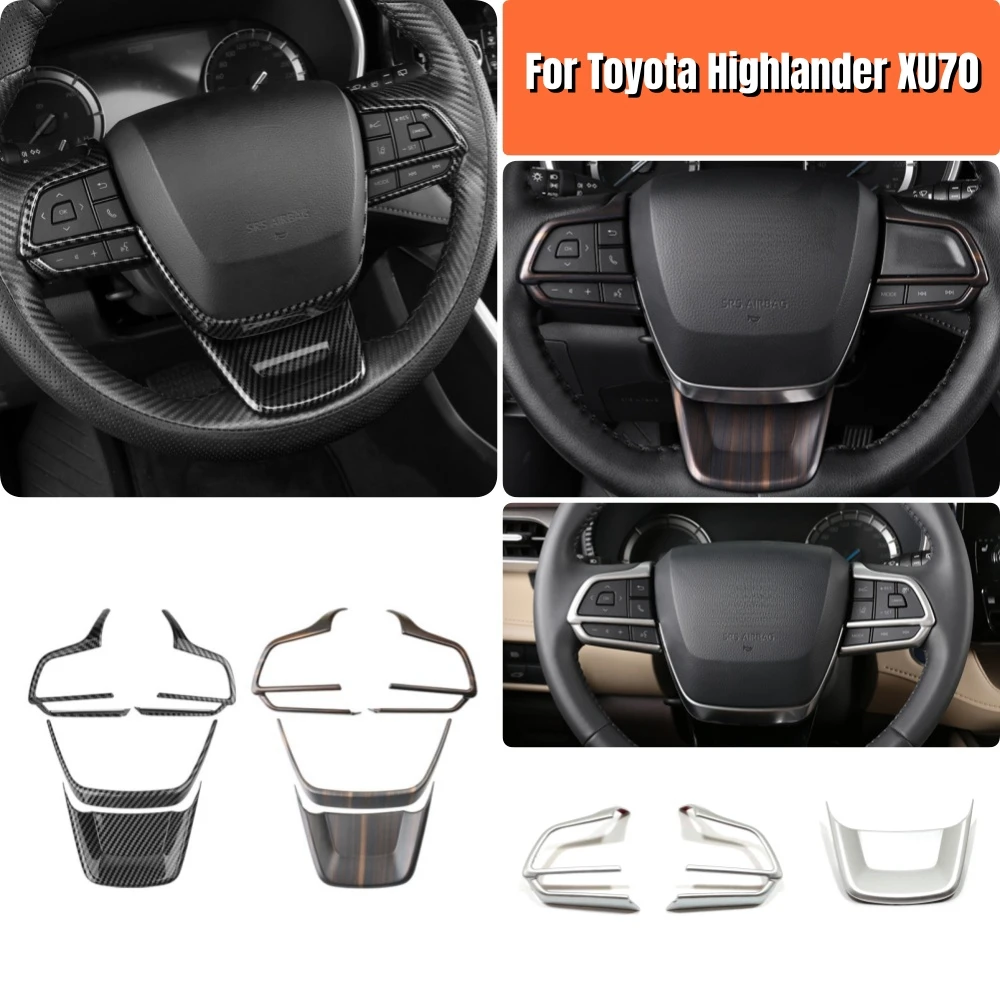 

For Toyota Highlander XU70 Kluger 2020 2021 2022 2023 ABS Plastic Car Steering Wheel Panel Switch Button Cover Trim Accessories