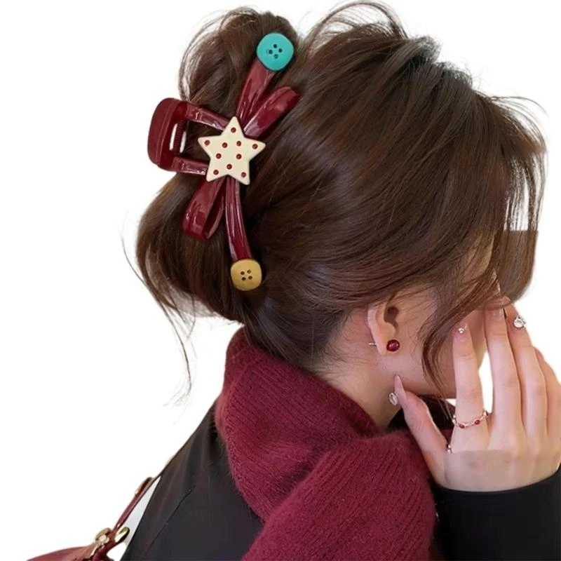 

652F Korean Large Hair Clip Claw Strong Grip Barrettes Trendy Hair Accesories for Gym Workouts and Casual Outings