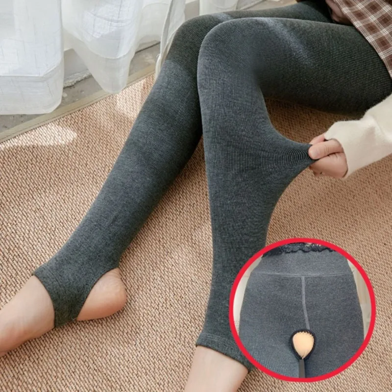 المرأة المفتوحة ملف القطن العمودي المشارب القطن السراويل الحرارية طماق جوارب طويلة ملابس نسائية الخريف والشتاء طماق