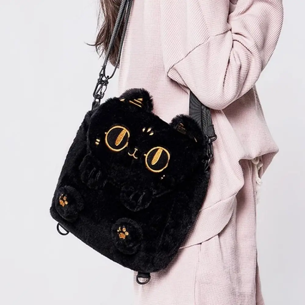 حقيبة ظهر لطيفة على شكل دمية قطة كرتونية ناعمة مقاومة للأوساخ، حقيبة تسوق قطرية قابلة للغسل بسعة كبيرة #3