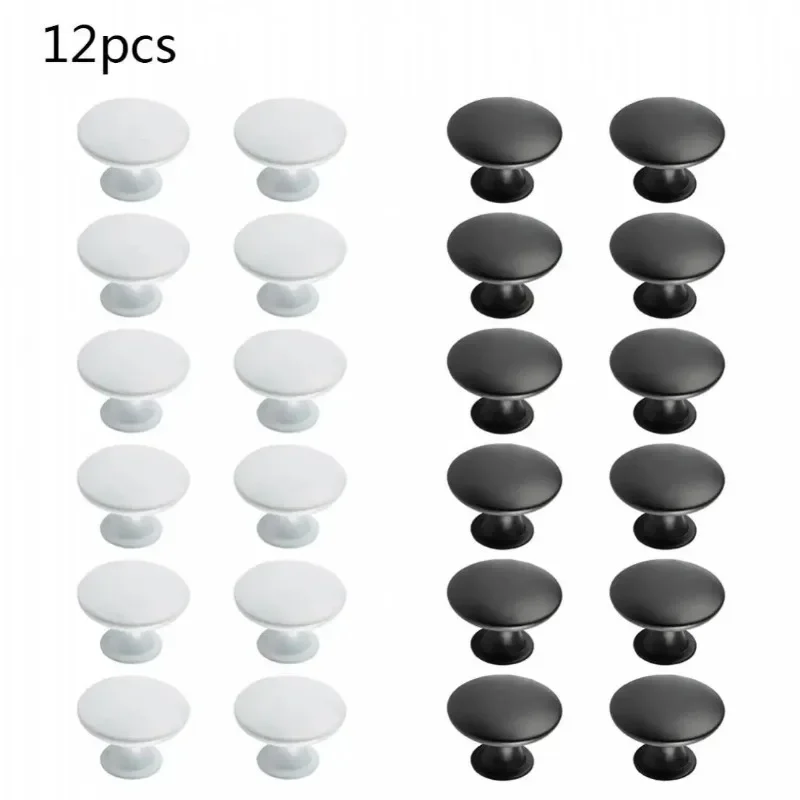 12pcs Hollow Round Single Hole Knob Kitchen Handle Cabinet / Drawers / Door Pulls Pullers with Matching Screws