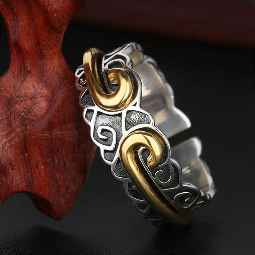 Fashion Alloy Steel Monkey King Open Ring For Men Trendy Wukong Band-Tightening Spell Open Ring Accessories Gifts