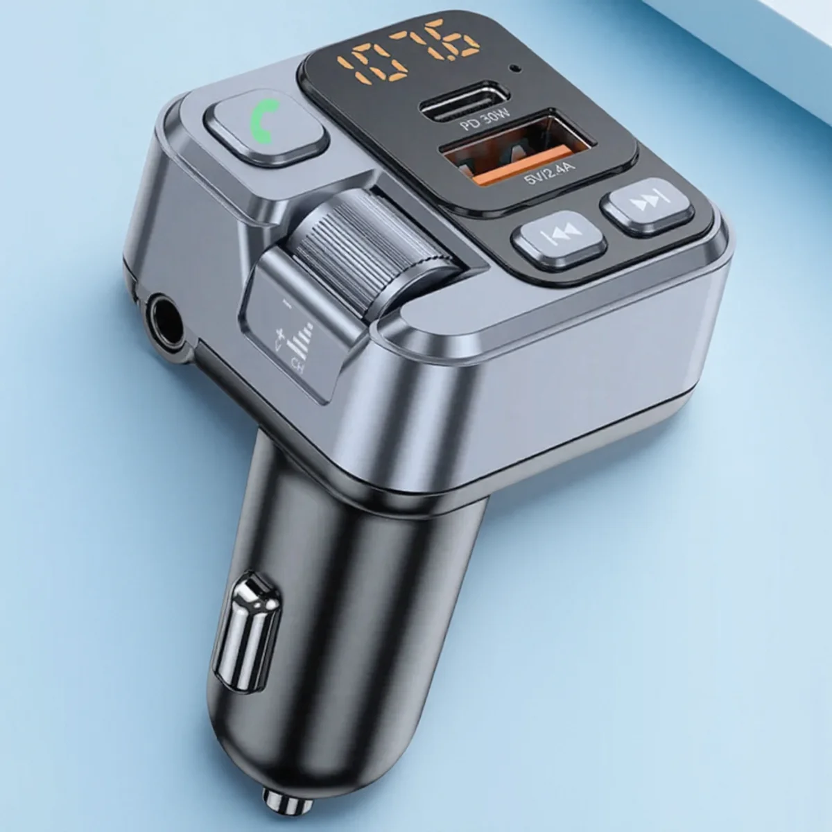 

Автомобильный Bluetooth-приемник USB-адаптер для быстрой зарядки цифрового дисплея FM-передатчик для мобильных телефонов PD30W автомобильные аксессуары