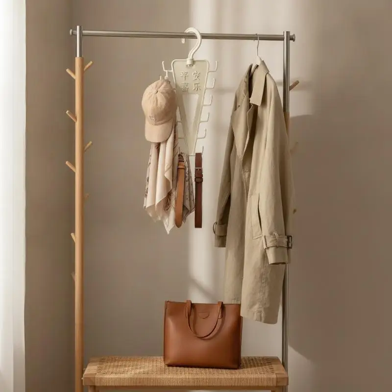 V Shaped Over Door Clothes Hanger 12 Hooks 360° Rotation White 1/2 PCS for Wardrobe Space Saving Storage Organizer