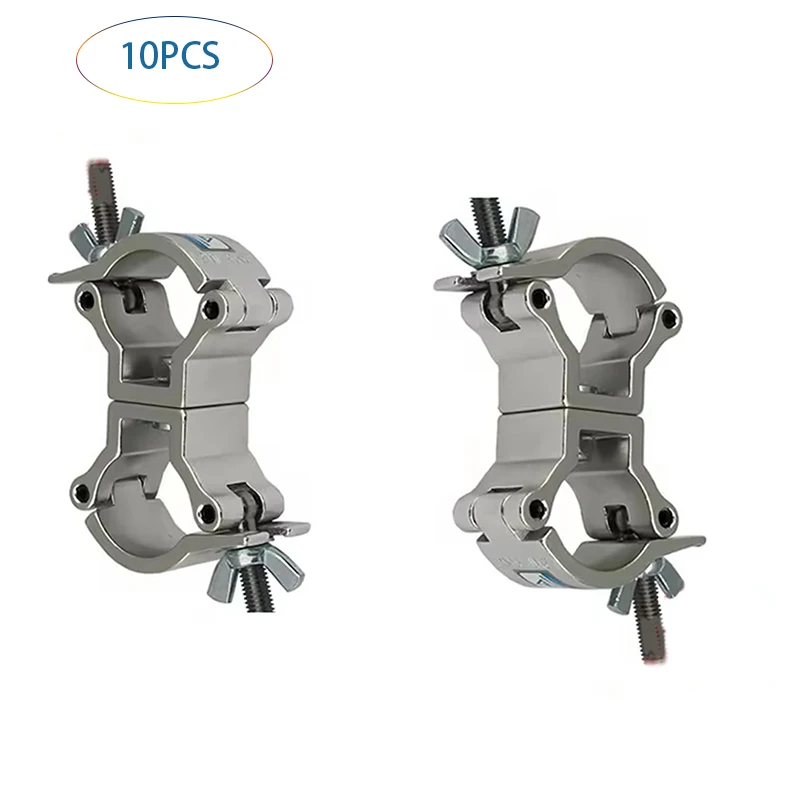 10 Pack Stage Light Truss CLAMP Dual Swivel Clamp Turn  Two 360 Degree Clamps Fits 20mm Truss F14 Aluminum Alloy, Max Loaded10KG