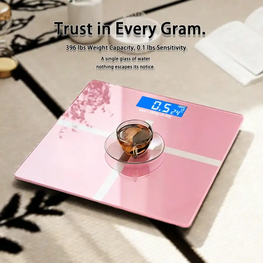 396 Lbs Ultra-High-Capacity Bathroom Scale, High-Precision Smart Digital Scale, Convertible Between Pounds And Kilograms, Multi-Function Temperature Display, High-Definition LCD Screen, Extra-Wide Platform And Large Capacity SH260601170362987936973