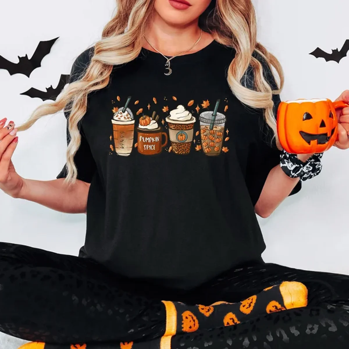 Fall Coffee Sweatshirt for Women Thanksgiving Sweater Fall Crewneck Pumpkin Spice Sweatshirt Pumpkin spice Shirt Halloween Fall