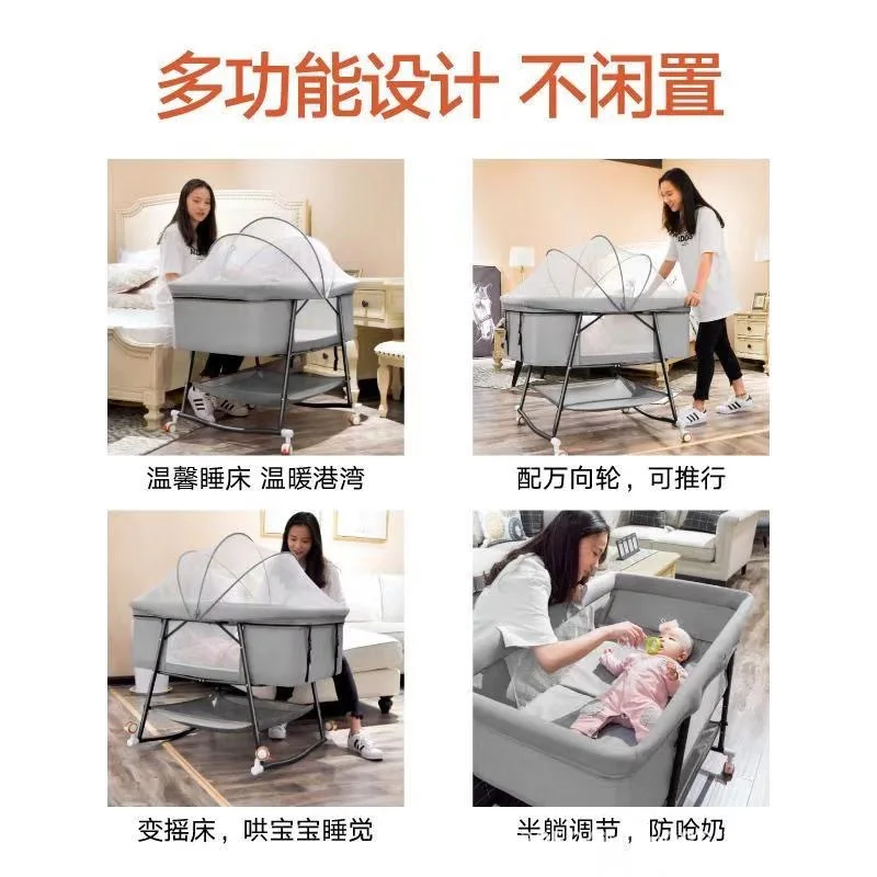 Cũi, Giường Cũi Em Bé, Phong Cách Châu Âu Cũi, Gấp Gọn, Đa Chức Năng Di, Sơ Sinh Trẻ Em Giường