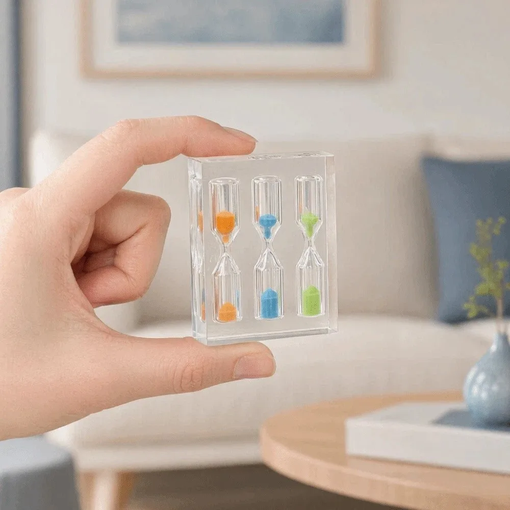 3 in 1 Acrylic Hourglass Timer Colorful Portable 1/2/3/4/5 Minutes Hourglass Creative Sandglass Sand Timer Clock Home Decoration