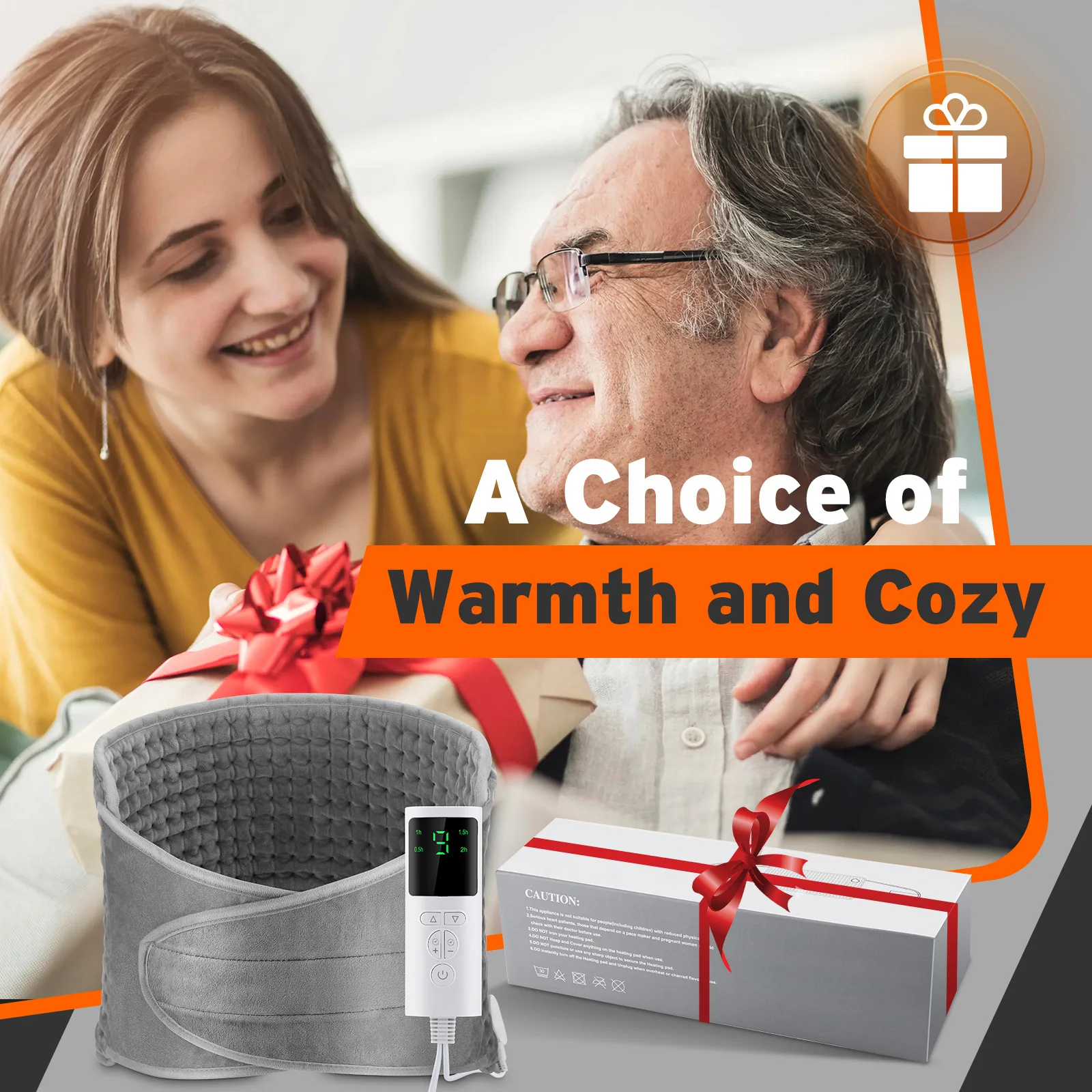 

Heated Back Support Belt with Adjustable Temperature Warm Waist Brace Abdomen Warmer Lumbar Pad for Comfort Winter Hot Sale Gift