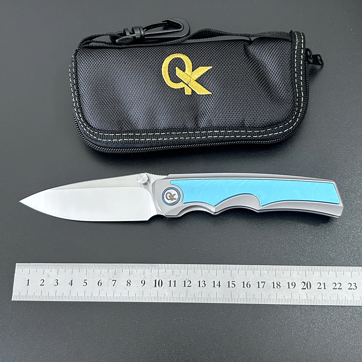 3.5cm Wide Blade VG10 Folding Knife Vacuum Cryo Treated TC4 Titanium Handle Ceramic Bearings Heavy Duty Outdoor Camping Tool
