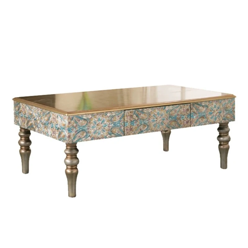 Neoclassical corner table, carved design, ornament next to the sofa in the living room, small side table for magazine storage