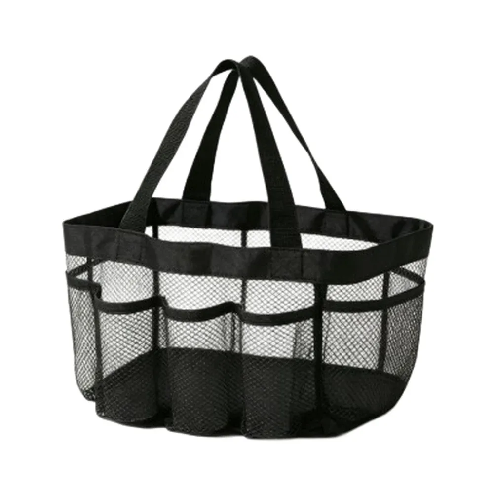 Travel-Friendly Mesh Shower Bag with Hangable Design and Dual Carry Options for Home Gym and Outdoor Convenience