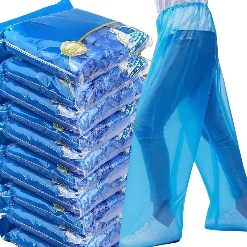 Disposable Raincoat Pants Portable Splash Proof Split Raincoat Outdoor Travel Drifting Cycling Feet-wrapped Rain Pants