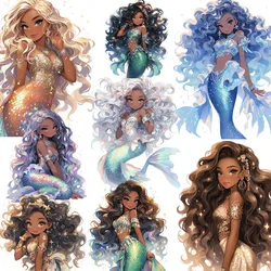 20Pcs/Pack Shining Mermaid Princess Sticker DIY Craft Scrapbooking Album Junk Journal Decorative Stickers