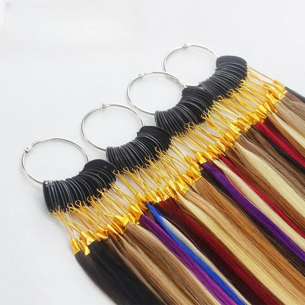 1pc 32 Colors Available 100% Real Remy Human Hair Color Ring color chart for Hair extensions