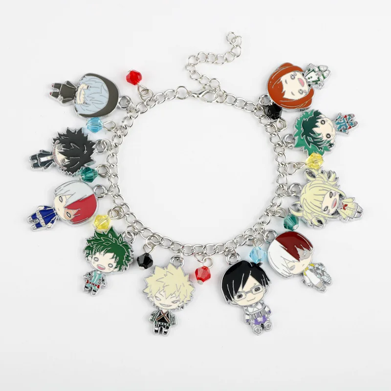 Anime My Hero Academia Charm Bracelets Handmade Enamel Pendant Cartoon Bracelet Jewelry Accessories for Boys Cosplay Gifts