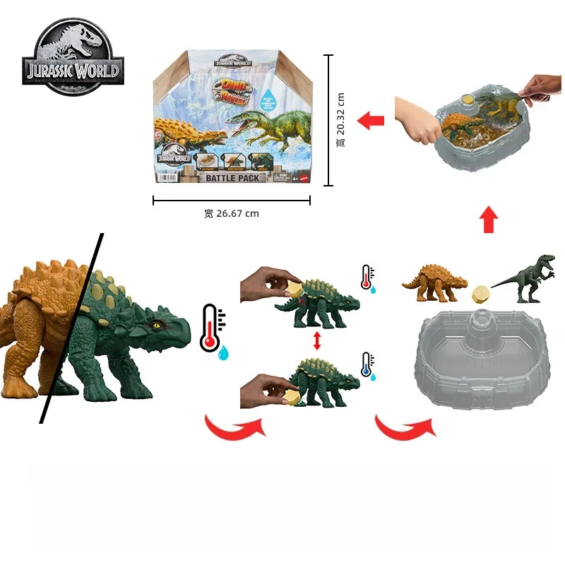 العالم الجوراسي ديناصور نموذج الديناصور الحراري معركة حزمة اللون تغيير مجموعات الالعاب شخصيات حيوانات الأولاد التفاعل لعبة هدية