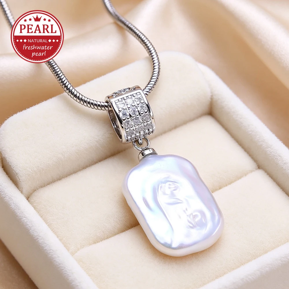 FENASY Natural Freshwater Big Baroque Pearl Necklaces Fashion Gold Silver Pendant Party Jewelry Birthday Gifts For Women