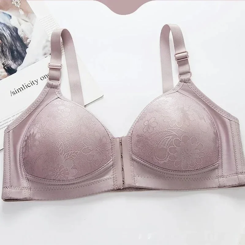 Damen Four Seasons Anti Dazzling Front Opening Unterwäsche Bequemer No Steel Circles Converge Anti-Durchhang-Sexy-BH