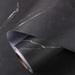 Engrossar Matte Black Marble Sticker Wallpaper Auto-adesivo Cozinha à prova de óleo Desktop Armários Bancadas Móveis de mesa Decoração