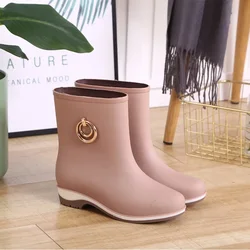 Women Rubber Boots Elegant Short  Ankle Rain Boots Fall Autumn Rain Day Waterproof Woman Shoes Rain Boots Women Shoes 2023