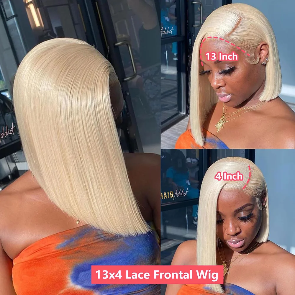 Bob Wig 613 Lace Front Wig Blonde Wig Human Hair Straight Frontal Wigs 13X4 Bob Lace Front Wigs Short Bob Wigs for Black Women