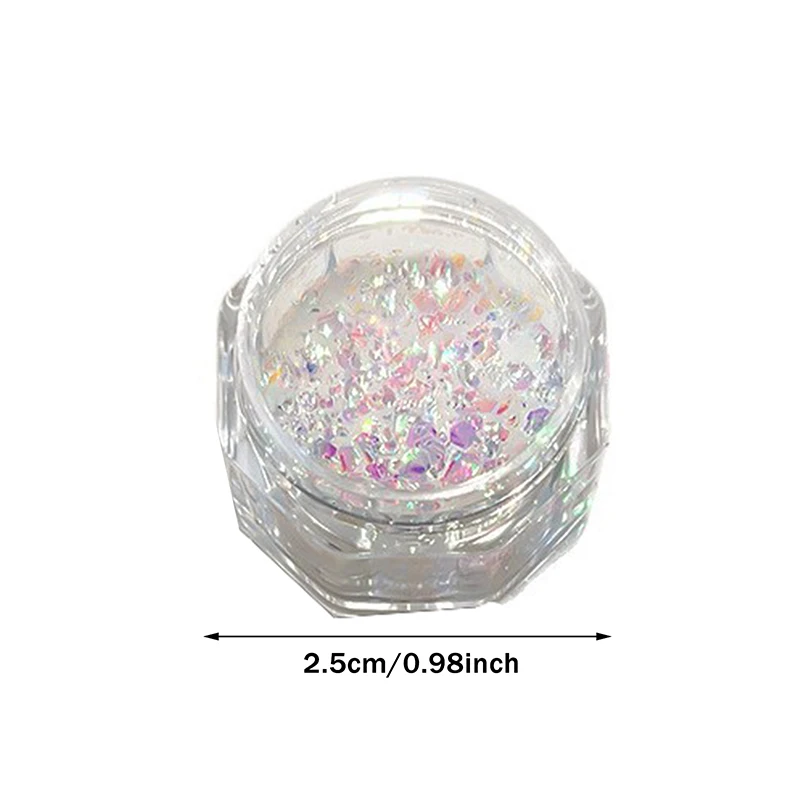1 Jar Mermaid Sparkle Nail Art Glitter Ultra-Thin Laser Flakes Holographic Sequins Irregular Loose Nail Art Dust Accessories