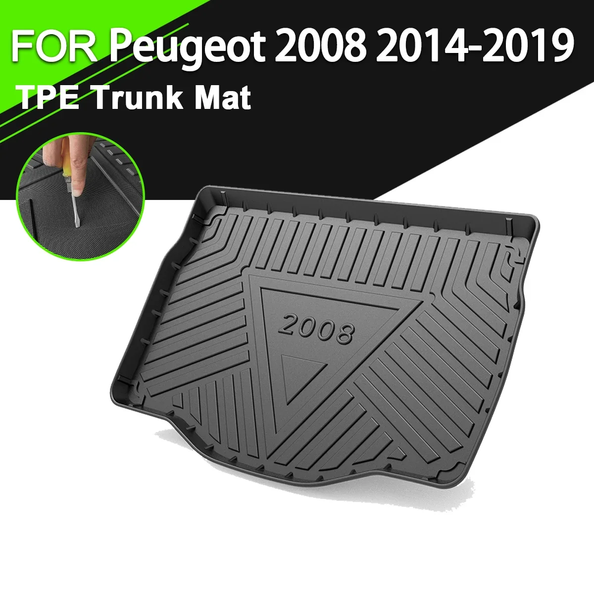 

Trunk Mat TPE FOR Peugeot 2008 2014-2019 Car Waterproof Non-Slip Rubber Cargo Liner Accessories