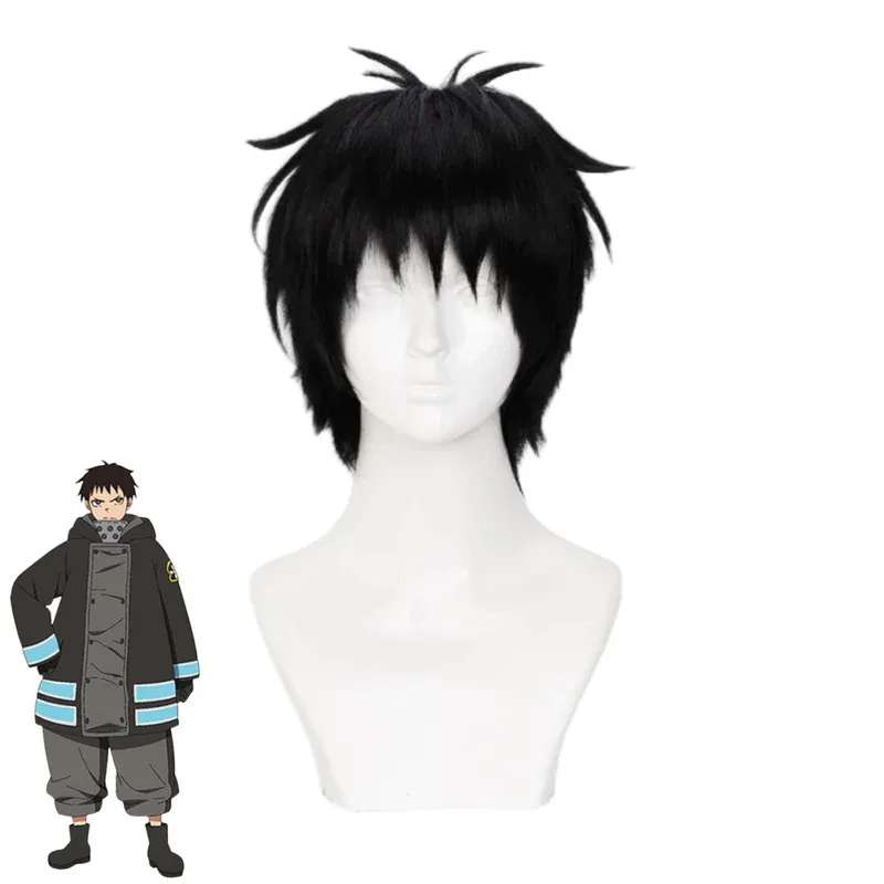 Anime Fireforce Season 2 Shinra Kusakabe Cosplay Costume Fire Force Winter Black Team Uniform Coat Wig Man Halloween Suit cm;5