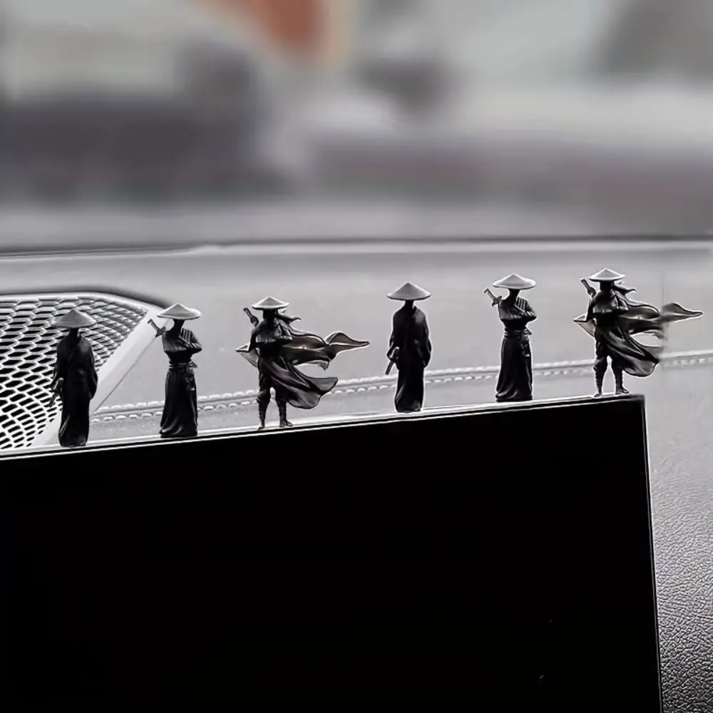 New Cartoon Design Mini Swordsman Figure Miniature Decorative Cartoon Statue Ornament Ancient Style Ornament Cabinet Display