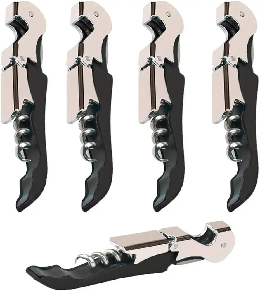 

Professional Waiter Corkscrew Wine Opener Set (4 PCS), Heavy Duty Stainless Steel Hinges, for Restaurant Waiters, Sommeliers