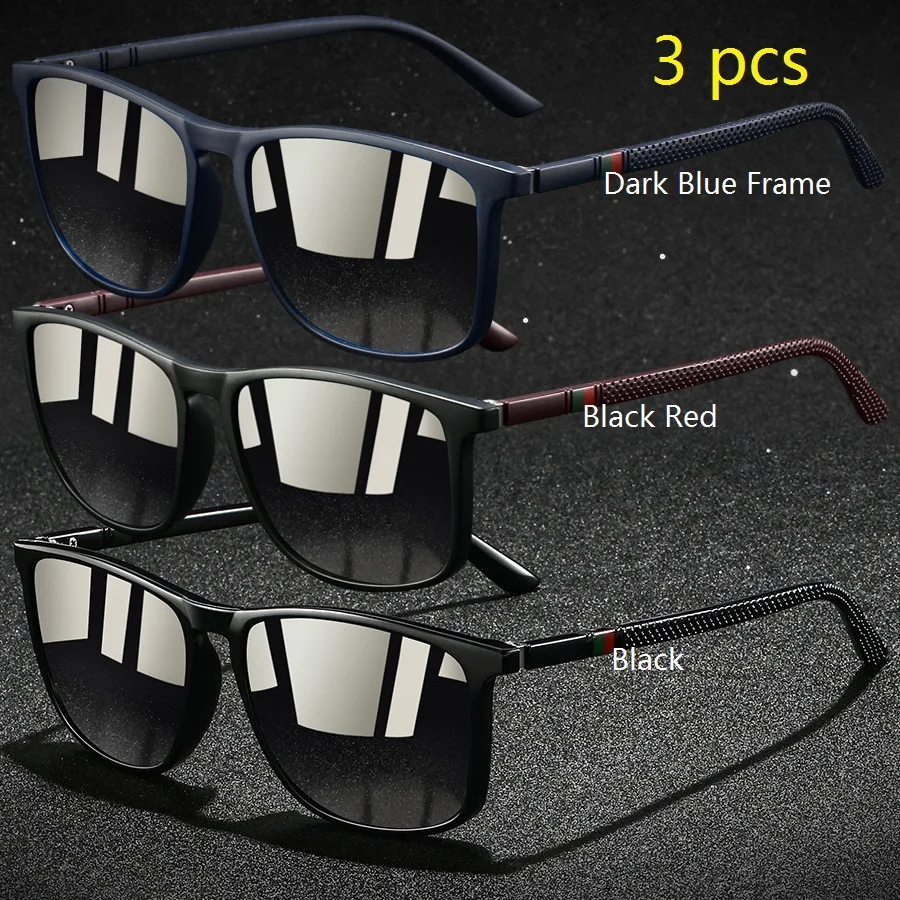 3PCS Mode Vintage Überprüfen Quadrat Sonnenbrille Männer Frauen Fahren Angeln Luxus Marke Designer Sonnenbrille Retro UV400 Brillen – Detail 6