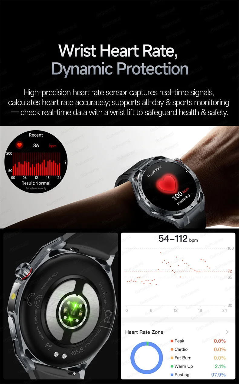 ECG Smartwatch für Herren, Bluetooth-Anruf, Fitness-Tracker, Blutdruckmessung, BO2, Schlafüberwachung, Gesundheits-Smartwatch, Sport, für Android und iOS – Detail 21