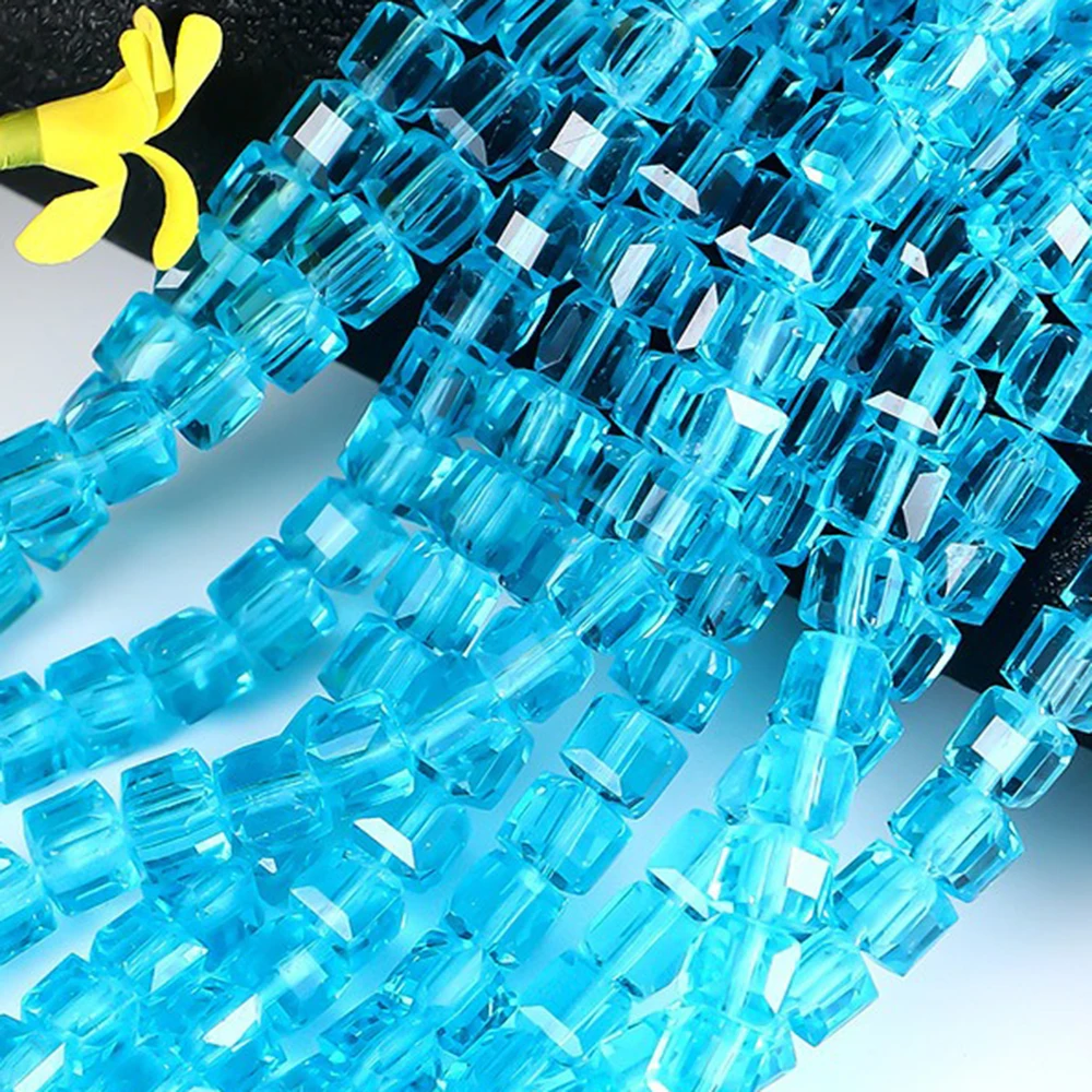 4mm 6mm 8mm 1Strand Faceted Cube Round Loose Beads For Making Jewelry DIY Craft Accessories Necklace Bracelet Mikubeads image 4
