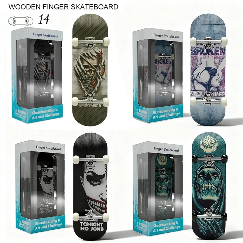 14 نوعًا من سكوتر الإصبع من خشب القيقب، مجموعة لوح تزلج خشبي صغير احترافي لسطح المكتب، ألعاب تنافسية هدية للأطفال والكبار #1