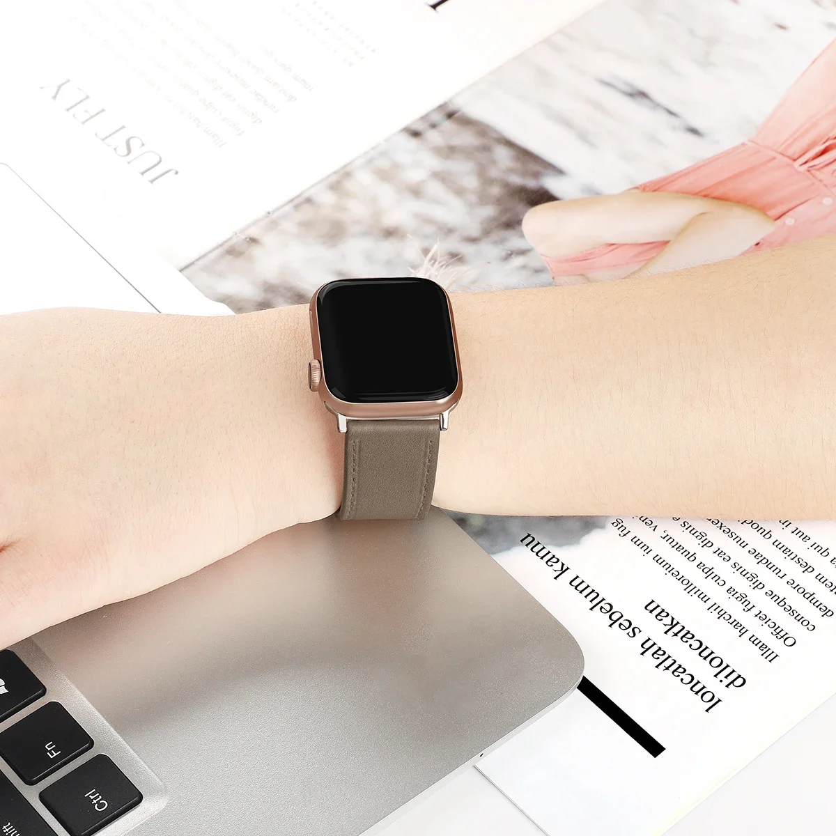 Dây Đeo Da Cao Cấp Dành Cho Dây Đồng Hồ Series 6 5 4 3 2 Vòng Tay Correa Dành Cho IWatch 38-42mm Ban Nhạc Ốp Lưng Fran-bd15