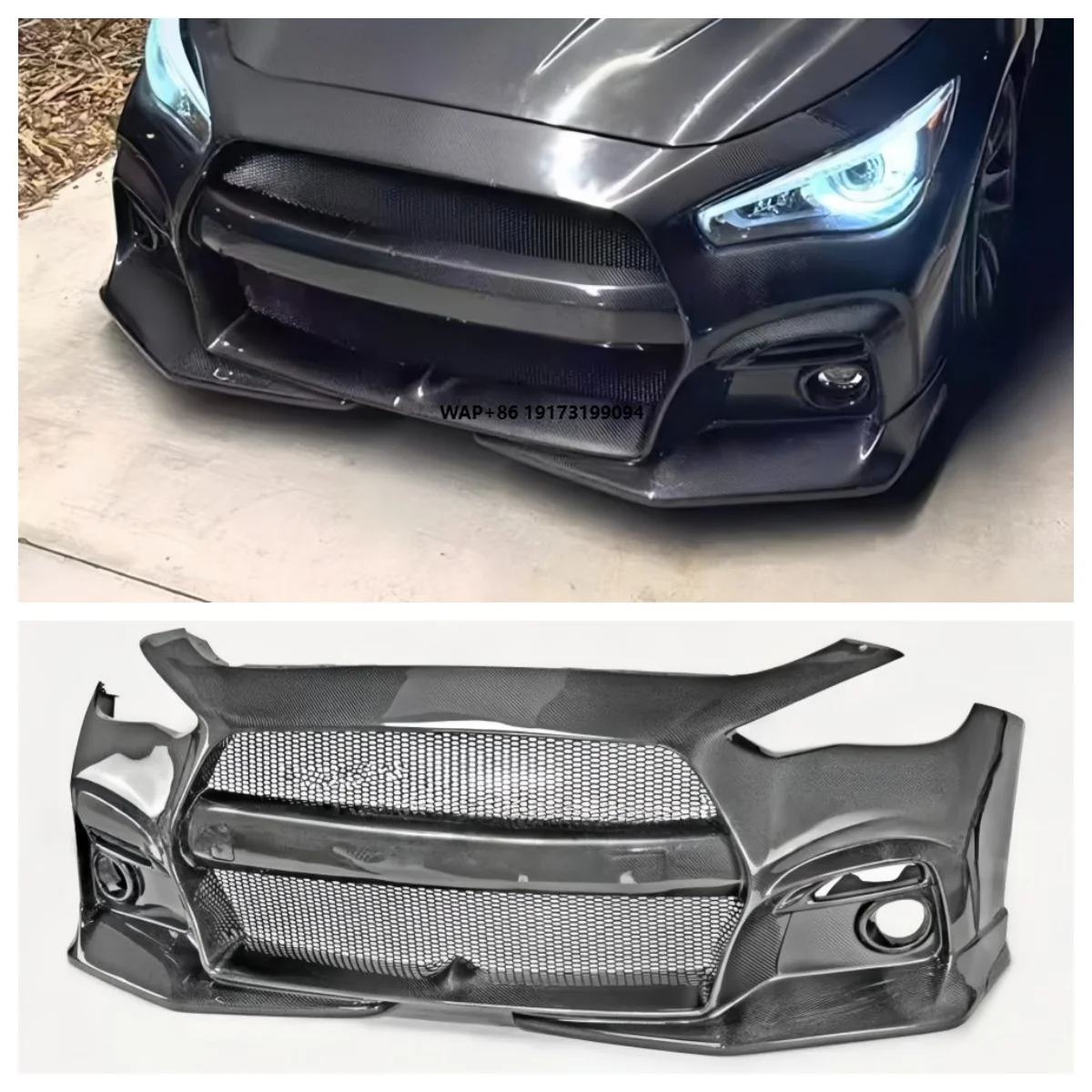 

Suitable for Infiniti Q60 CV37 17 Upward EPA V1 Car Bumper Carbon Fiber Front Bumper