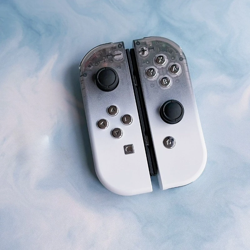 

For Switch Joycon Protective Case Transparent Platinum Gray Powder Transparent Gradient Oled Handle Shell Accessories Gift DIY