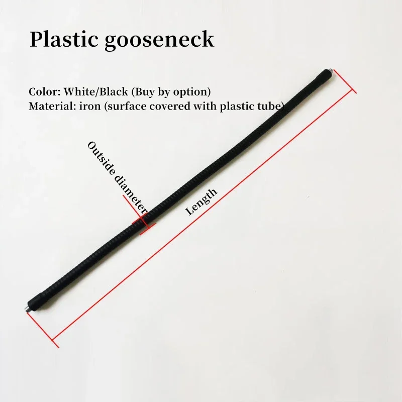 1pcs Dia 9mm/16mm M10 Male/Female Thread Soft Light Flexible Conduit DIY Metal Silicon Gooseneck Hose Serpentine Tube Clamp Lamp view 6