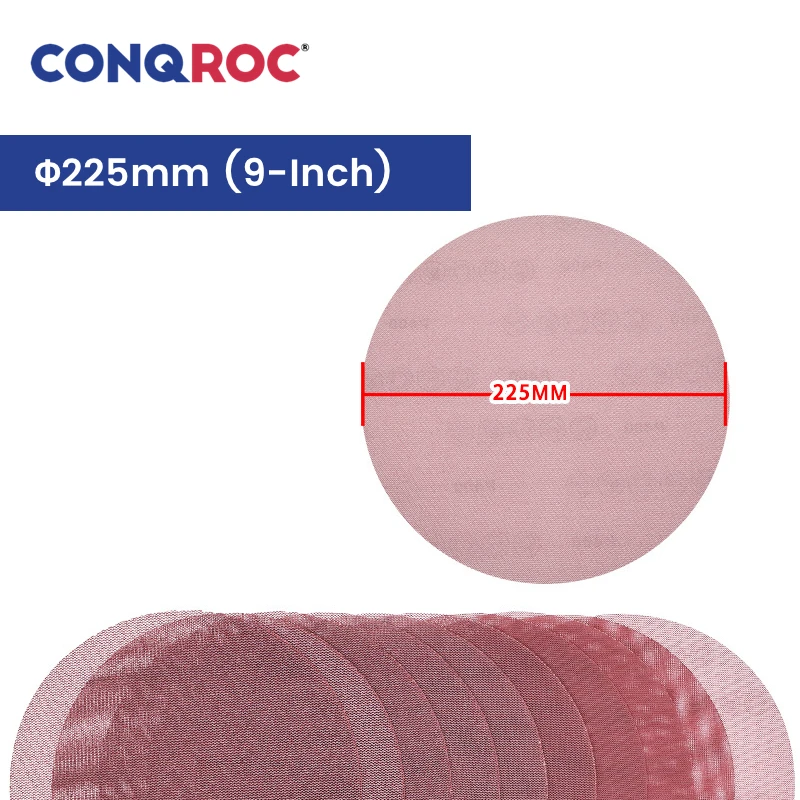 10-Piece 225mm(9-Inch) Dust Free Sanding Discs Mesh Grid Aluminum Oxide Dry Sandpapers Hook and Loop Grit P80~800